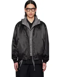 Engineered Garments Black Stand Collar Bomber Jacket Sva