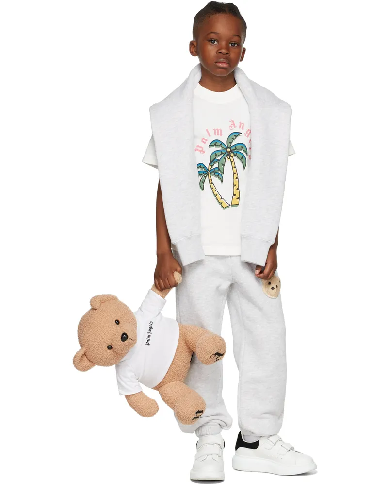 Palm Angels Kids Gray Bear Lounge Pants Melange