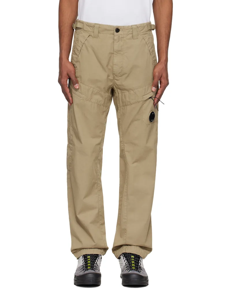 C.P. Company Beige Cotton Gabardine Regular Cargo Pants 305