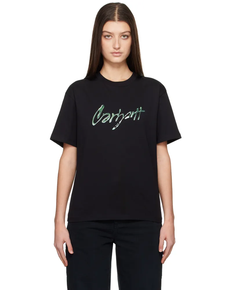 Carhartt WIP Black Drip Script T-shirt Black
