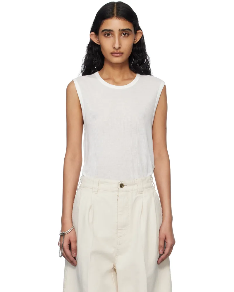 Ann Demeulemeester White Biba Sleeveless Tank Top 002