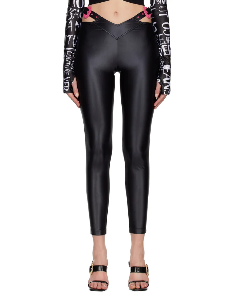 Versace Jeans Black Shiny Leggings E899