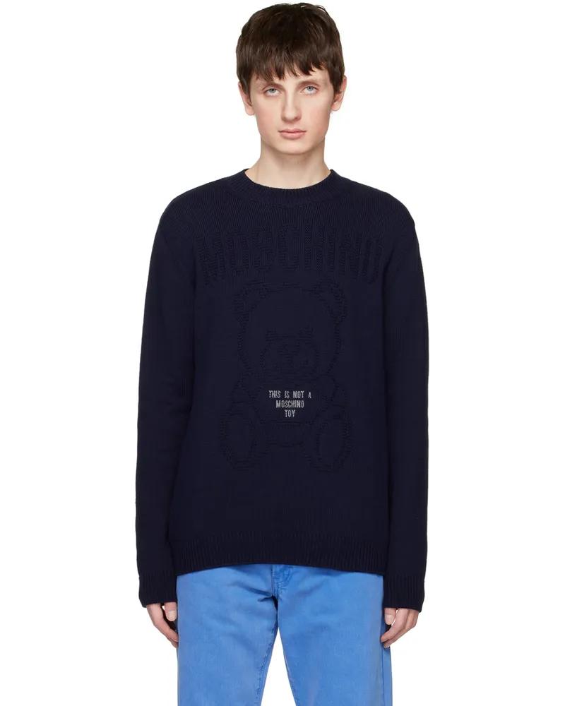 Moschino Navy 'This Is Not A Moschino Toy' Sweater V0290