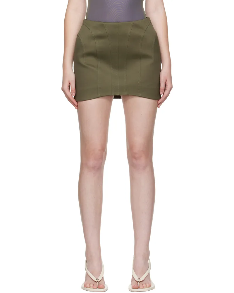 Thierry Mugler Khaki Tailored Miniskirt 5047