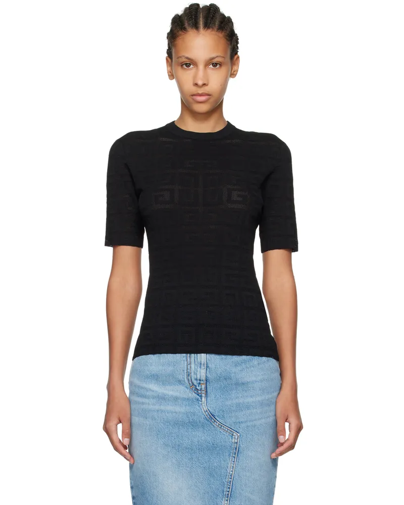 Givenchy Black Jacquard T-Shirt 001-black