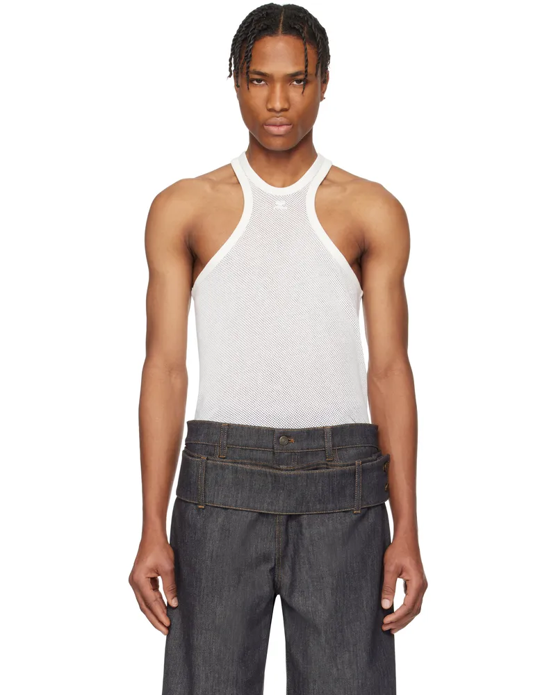 Courrèges White Scuba Mesh Tank Top 0001