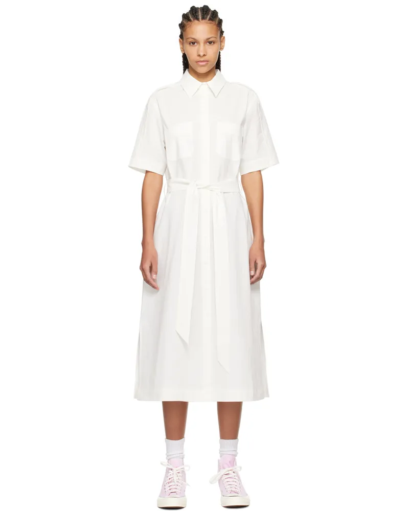 Kitsuné White Crinkled Midi Dress P100