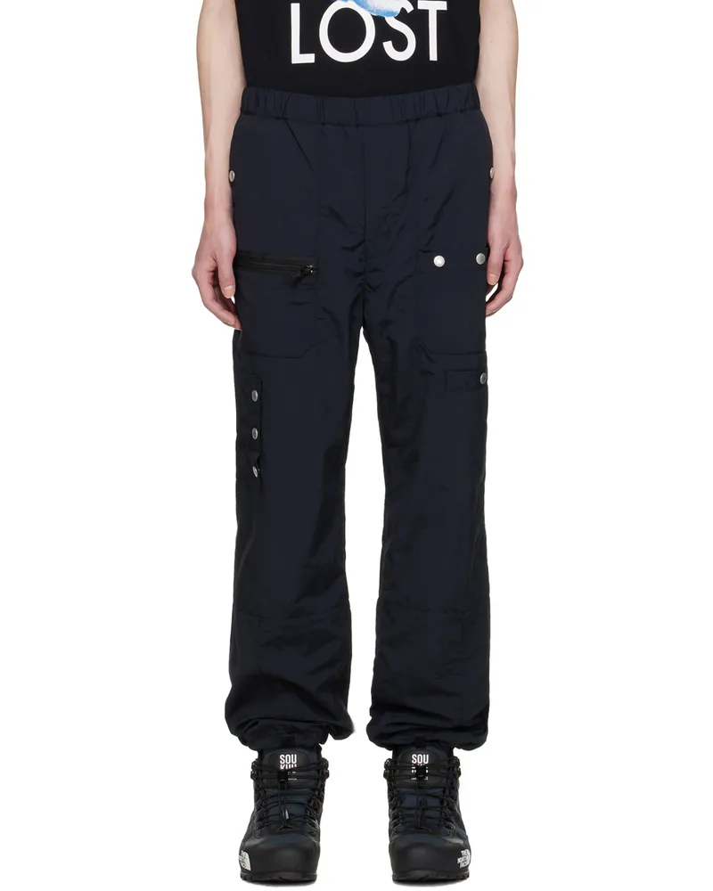 Undercover Black Crinkled Cargo Pants Black