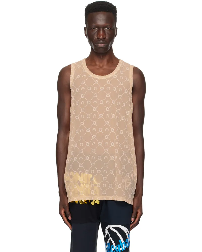 Marine Serre Beige Moonogram Tank Top Bg10