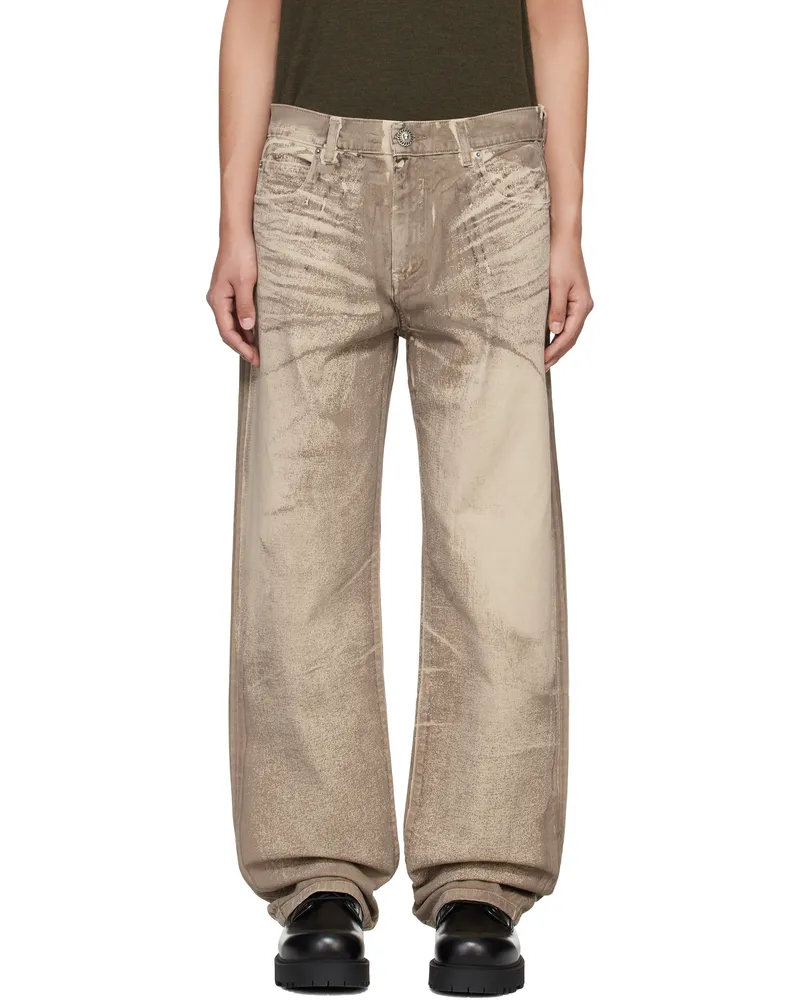 Balmain Beige Loose-Fit Jeans 0fk