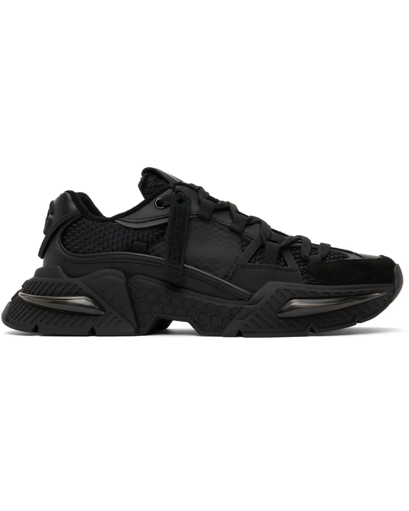 Dolce & Gabbana Black Mixed-Material Airmaster Sneakers Nero