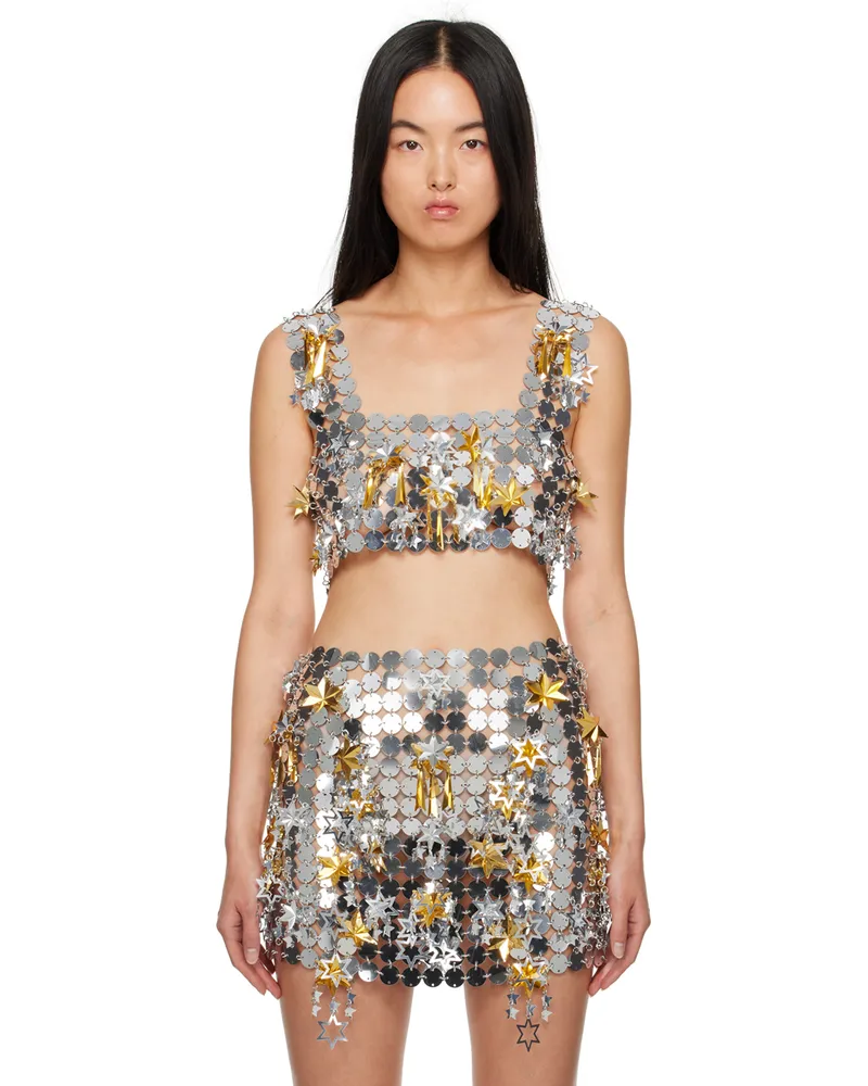 Paco Rabanne Silver & Gold Appliqués Tank Top M089