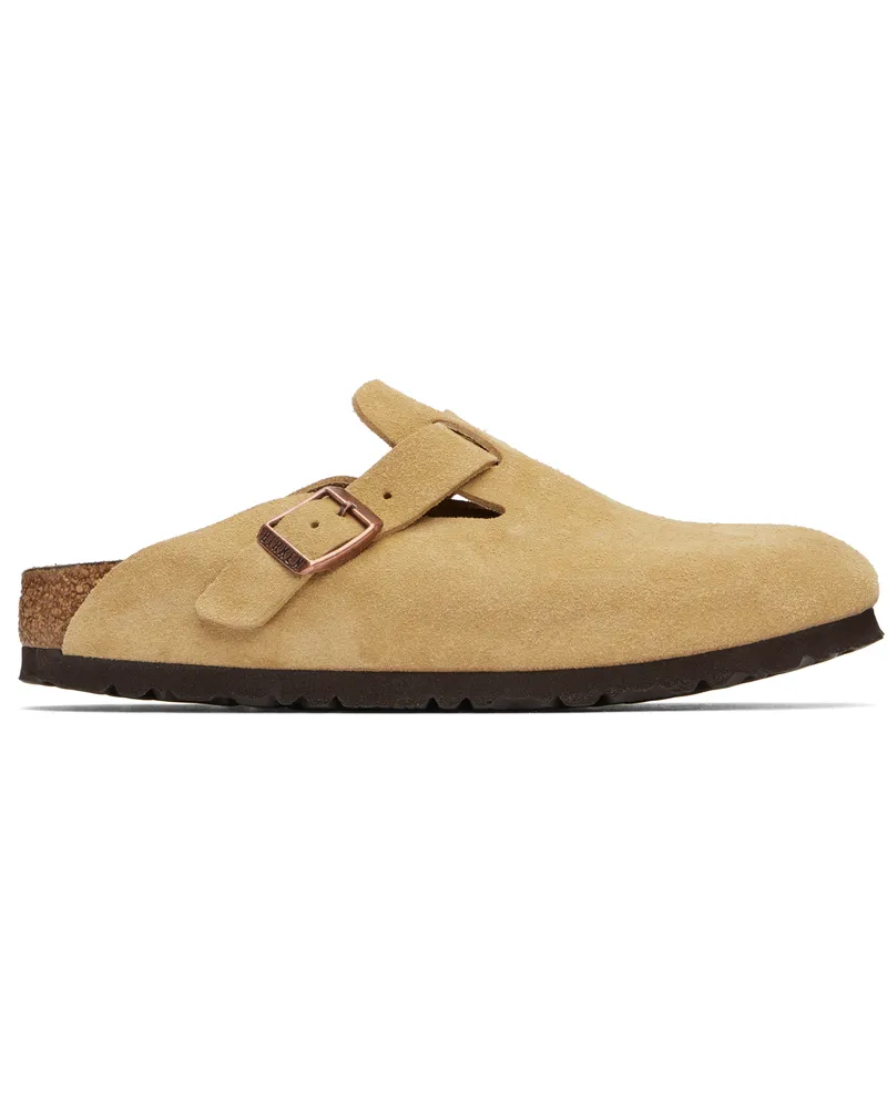 Birkenstock Beige Narrow Boston Slip-on Loafers Latte