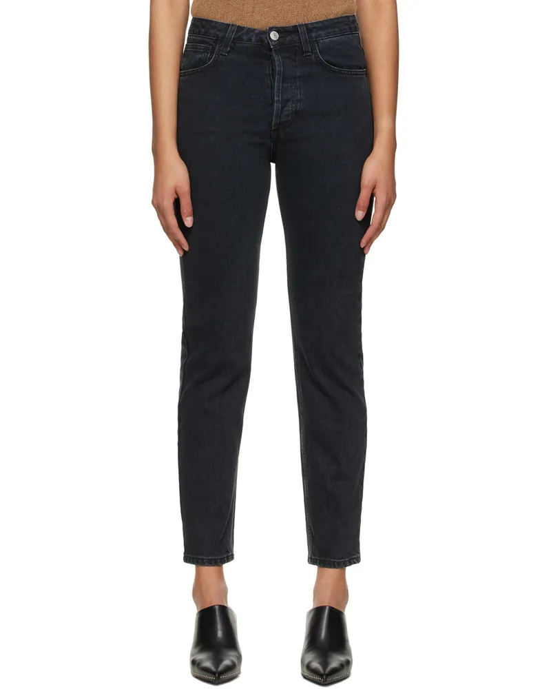 House of Dagmar Black Devine Straight-Fit Cropped Jeans Washed