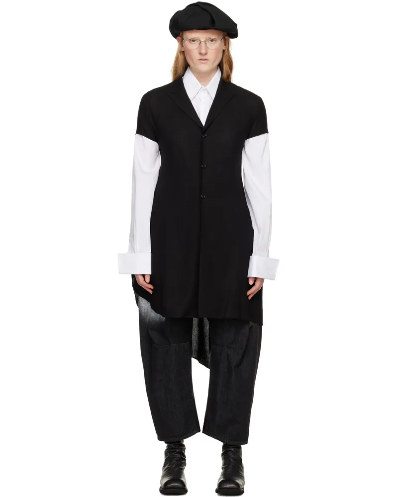 Yohji Yamamoto Black Asymmetric Blazer 2