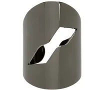 Gunmetal Logo Motif Ring