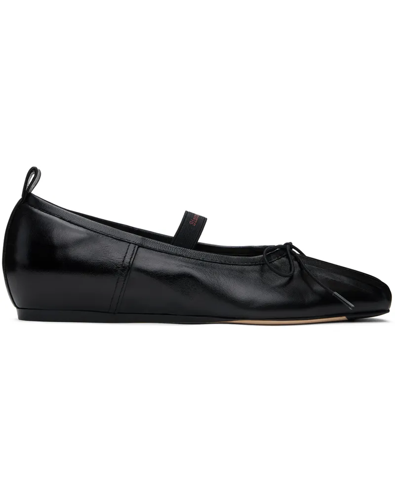 Simone Rocha Black Classic Logo Band Ballerina Flats Black