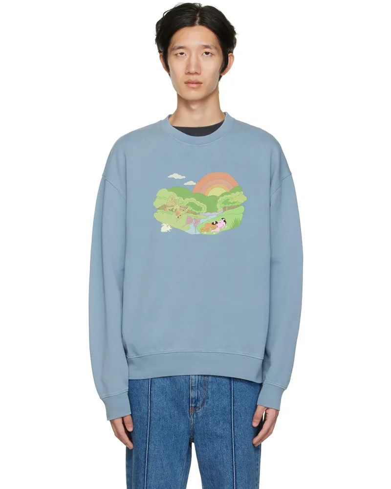 Carne Bollente SSENSE Exclusive Blue Valley Of Love Sweatshirt Washed
