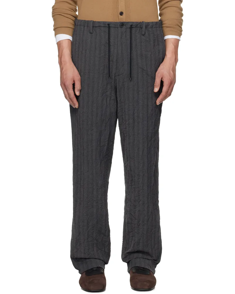 Dries van Noten Gray Drawstring Trousers 509
