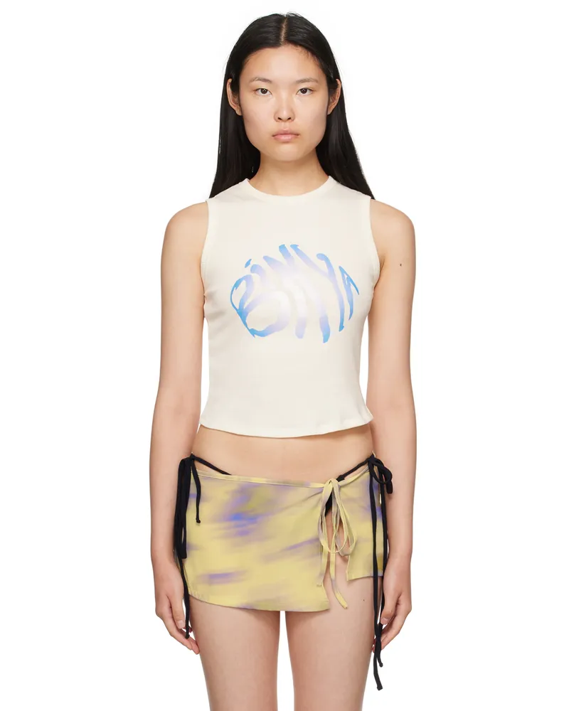 BINYA Off-White Printed Tank Top Logo