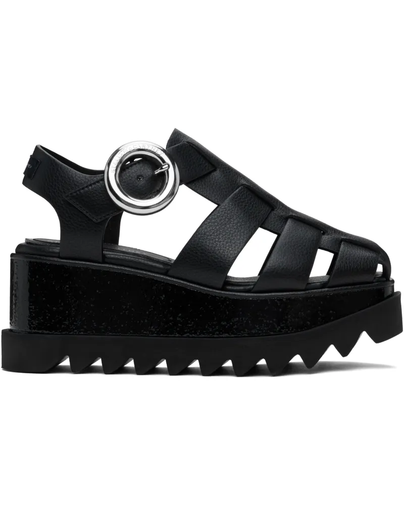Stella McCartney Black Elyse Platform Heeled Sandals 1000