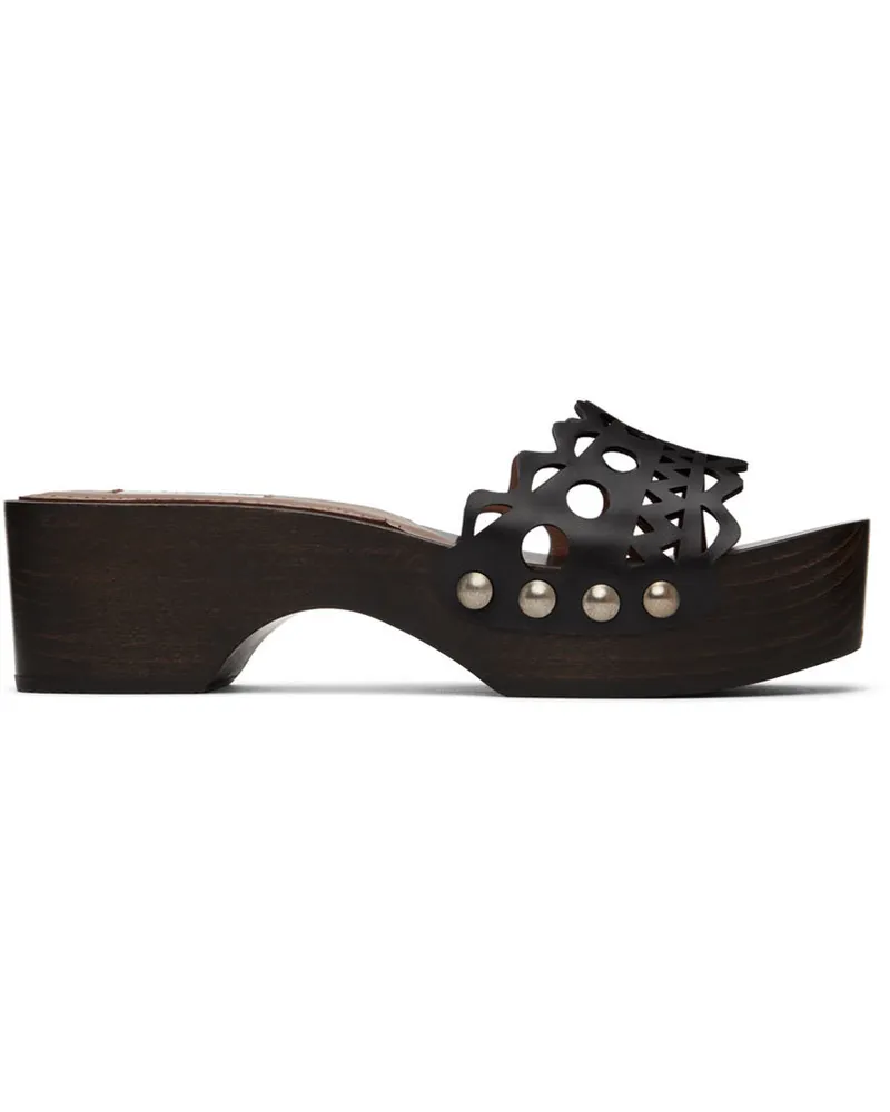 Alaïa Black Vienne Wooden Clogs 999
