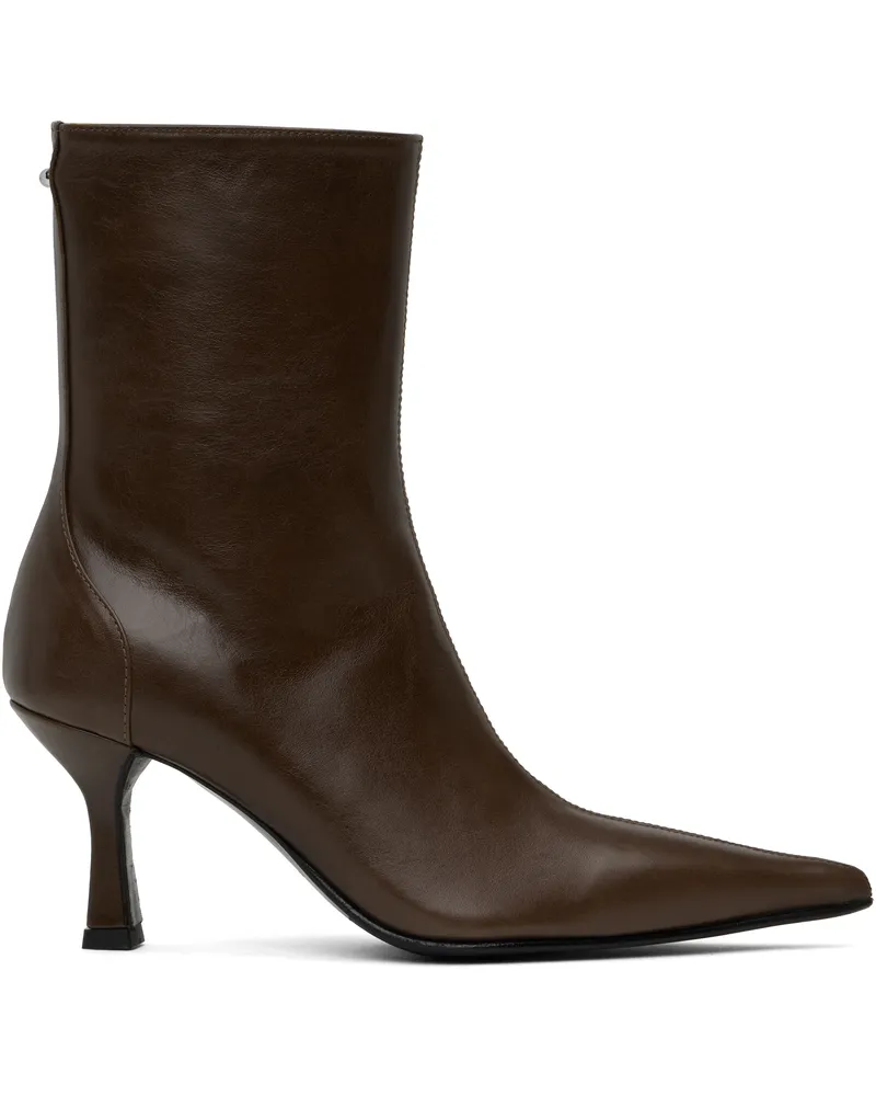 Our Legacy Brown Slim Boots Castagno