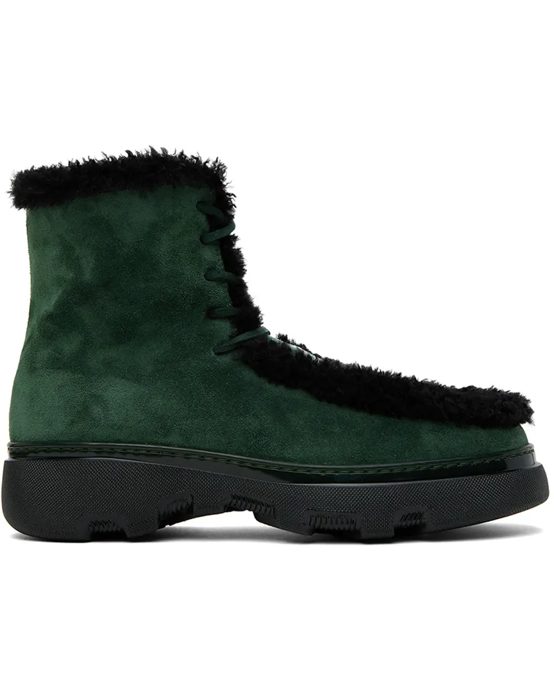 Burberry Green Shearling Creeper Boots Vine