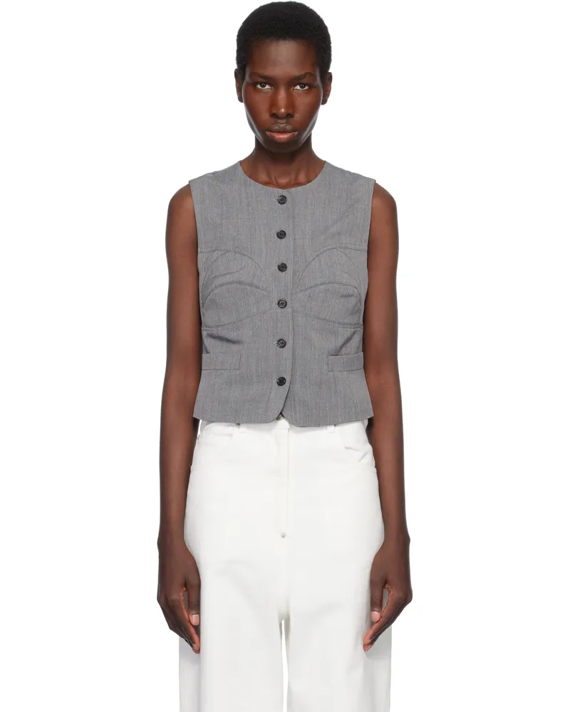 pushBUTTON Gray Dummy Shaped Vest Grey