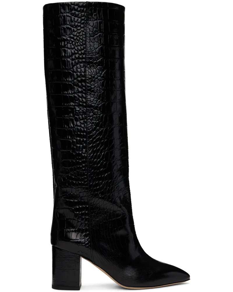 Paris Texas Black Anja 70 Tall Boots Carbone