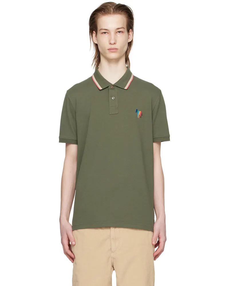 Paul Smith Green Broad Stripe Zebra Polo 38b