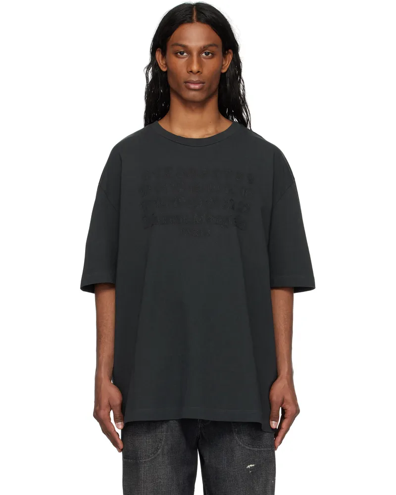Maison Margiela Black Embroidered Logo T-shirt 969