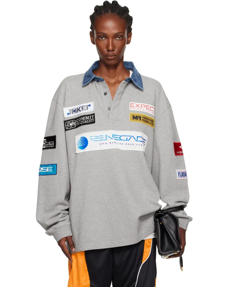 Martine Rose Gray Rugby Polo Grey