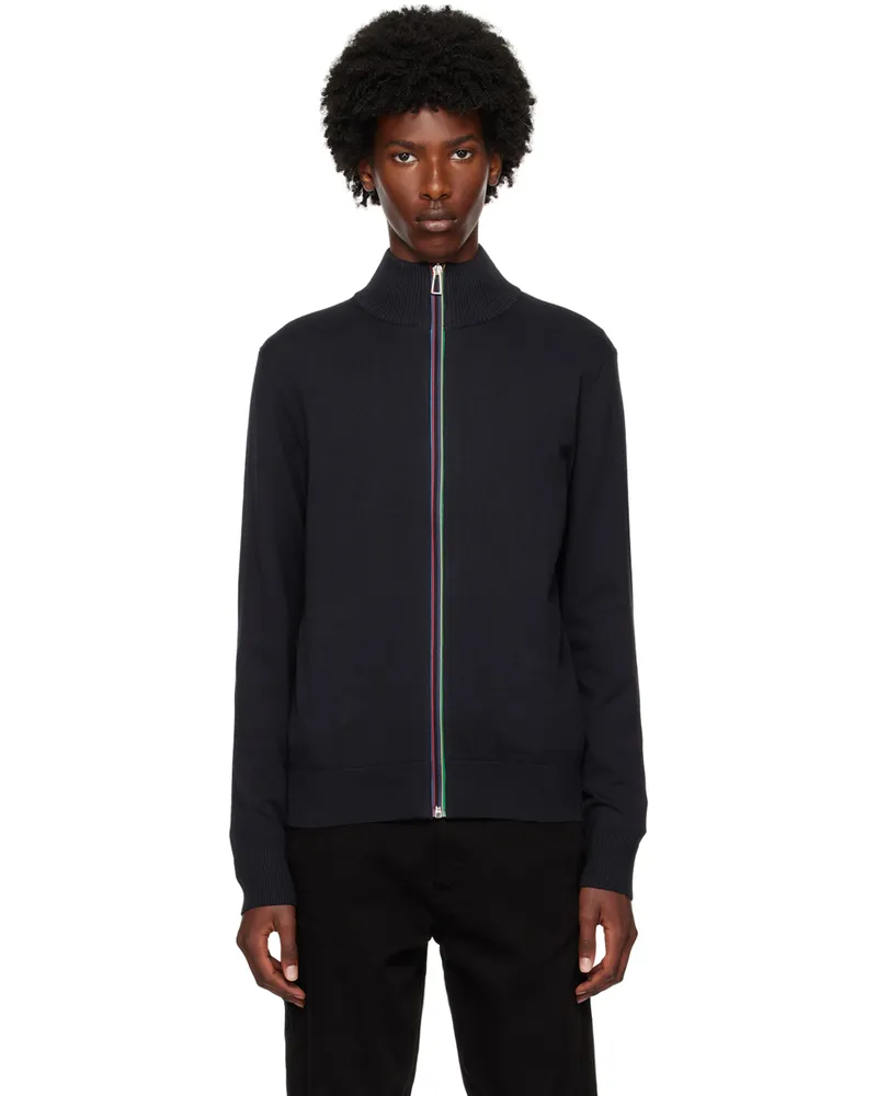 Paul Smith Navy Zip-Up Cardigan Blues