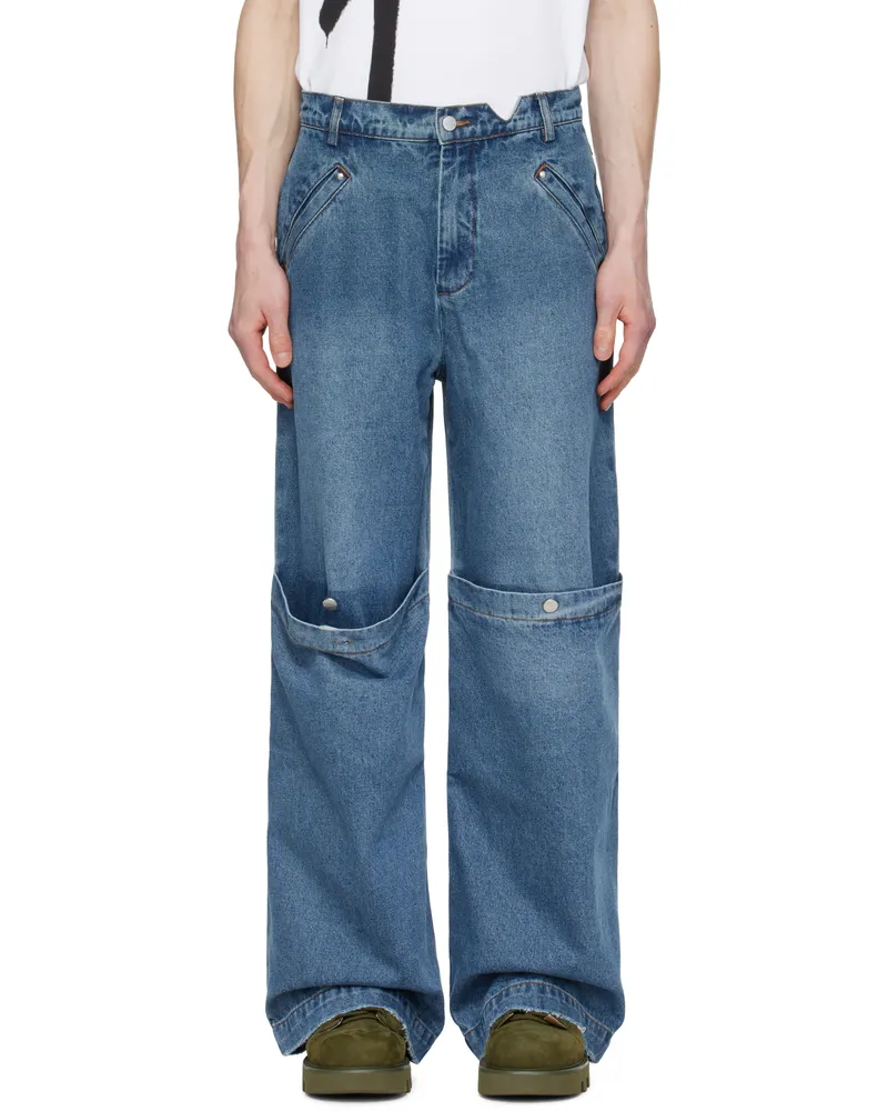 Spencer Badu Blue Baggy Jeans Blue