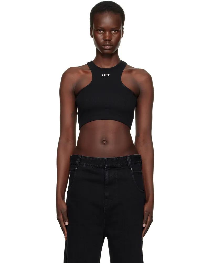 OFF-WHITE Black 'Off' Stamp Ribbed Rowing Tank Top Black