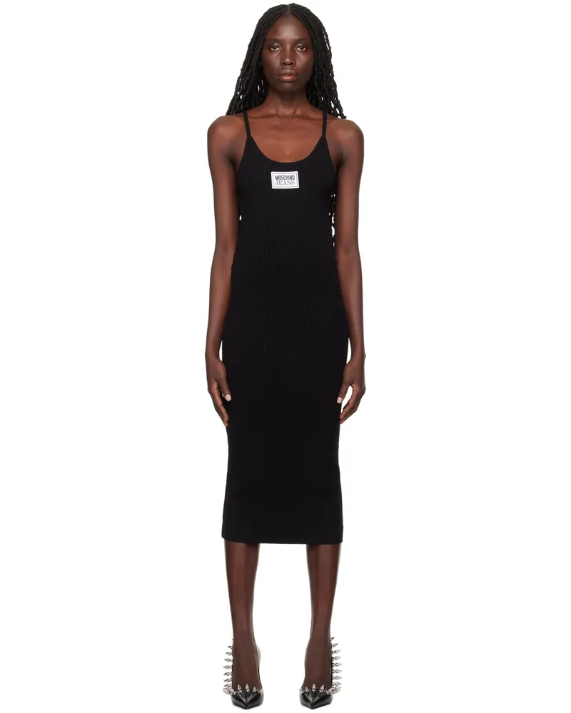 Moschino Black Patch Midi Dress A0555