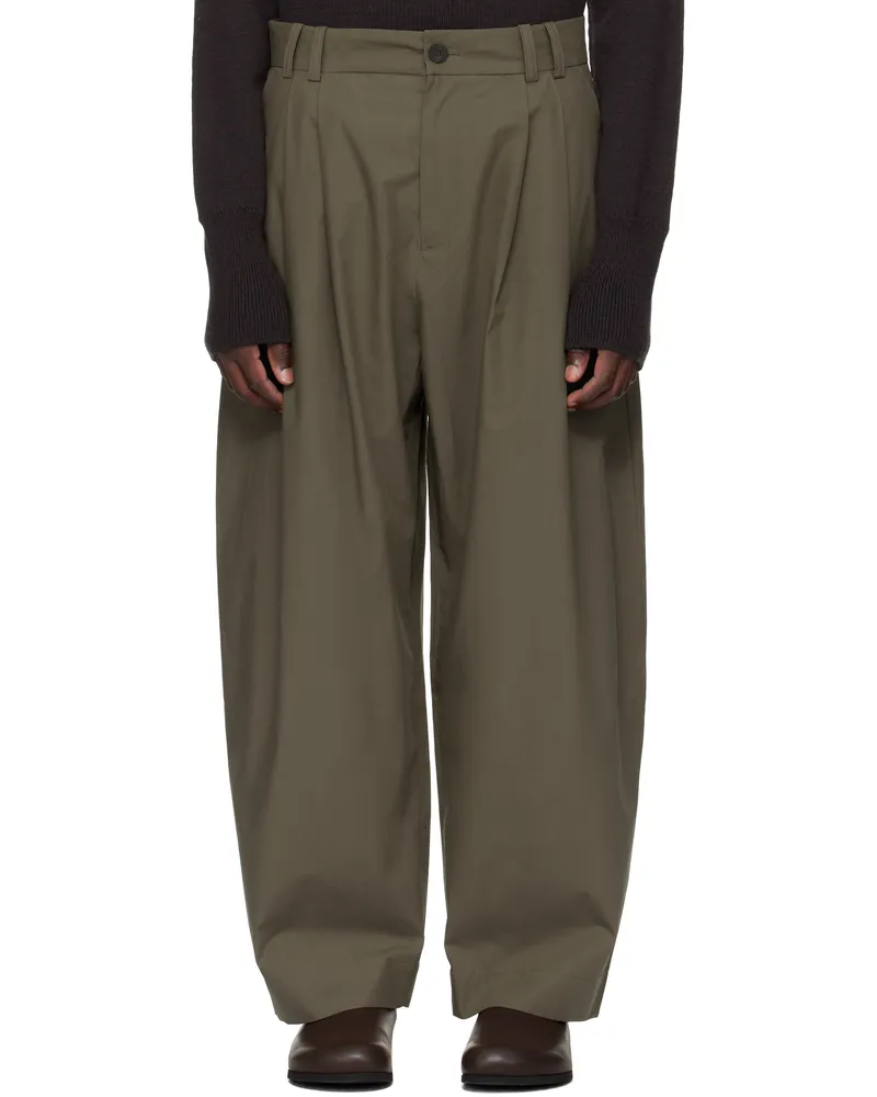Studio Nicholson Khaki Yale Trousers Boulder