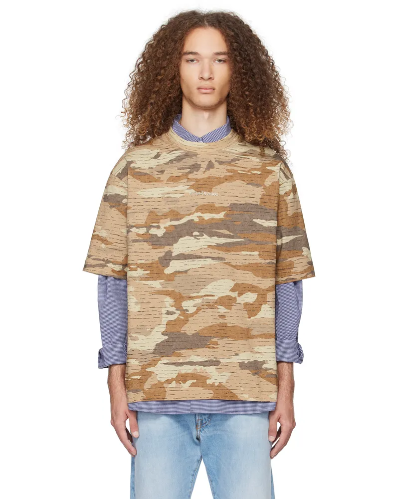 Acne Studios Brown Crystal-Cut T-Shirt Ca8