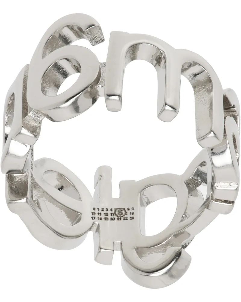 Maison Margiela Silver Letter Logo Ring 955