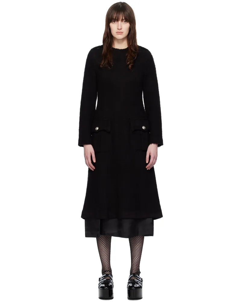 Noir Kei Ninomiya Black Flap Pockets Midi Dress 1