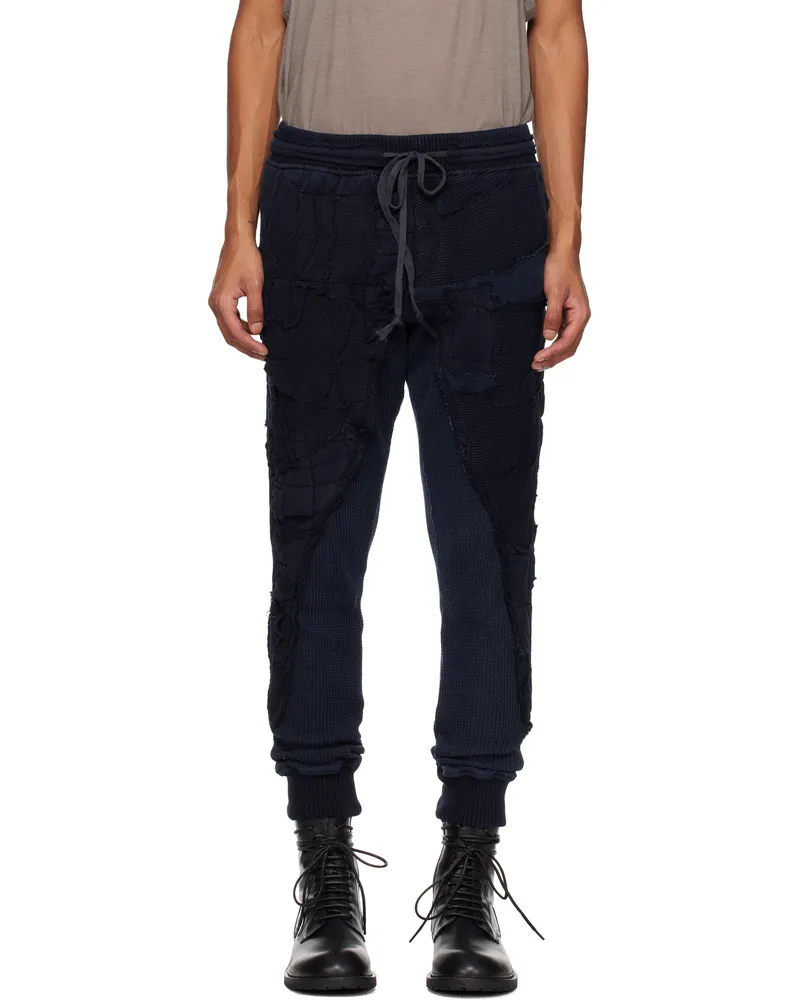 Greg Lauren Navy Stitchwork 50/50 Sweatpants Navy