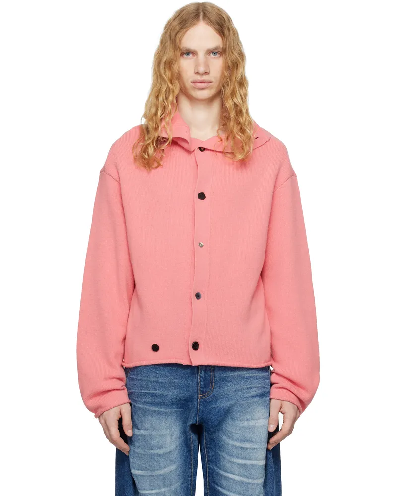 Adererror Pink Mock Neck Cardigan Pink