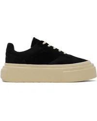 Maison Margiela Black Gambetta Lace-Up Platform Sneakers Tblack