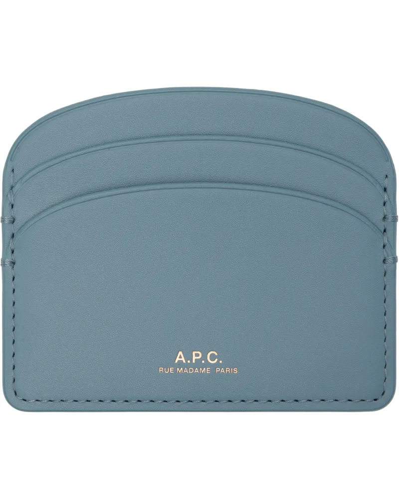 A.P.C. Blue Demi-Lune Card Holder Ibb