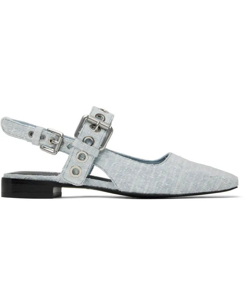 Rag & Bone Blue Moto Astra Slingback Slippers Skybldntwd