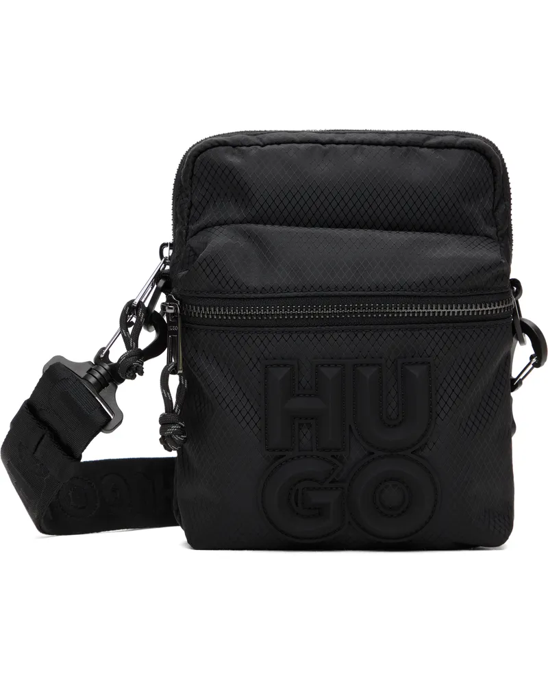 HUGO BOSS Black Stacked Logo Reporter Bag 001-black