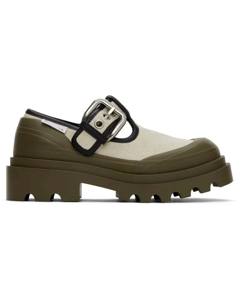 Bottega Veneta Beige & Khaki Trek Mary-Jane Loafers Natural-black-liana