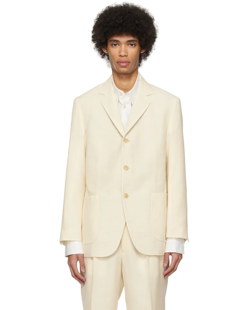 AURALEE Off-White Single-Breasted Blazer Ivory