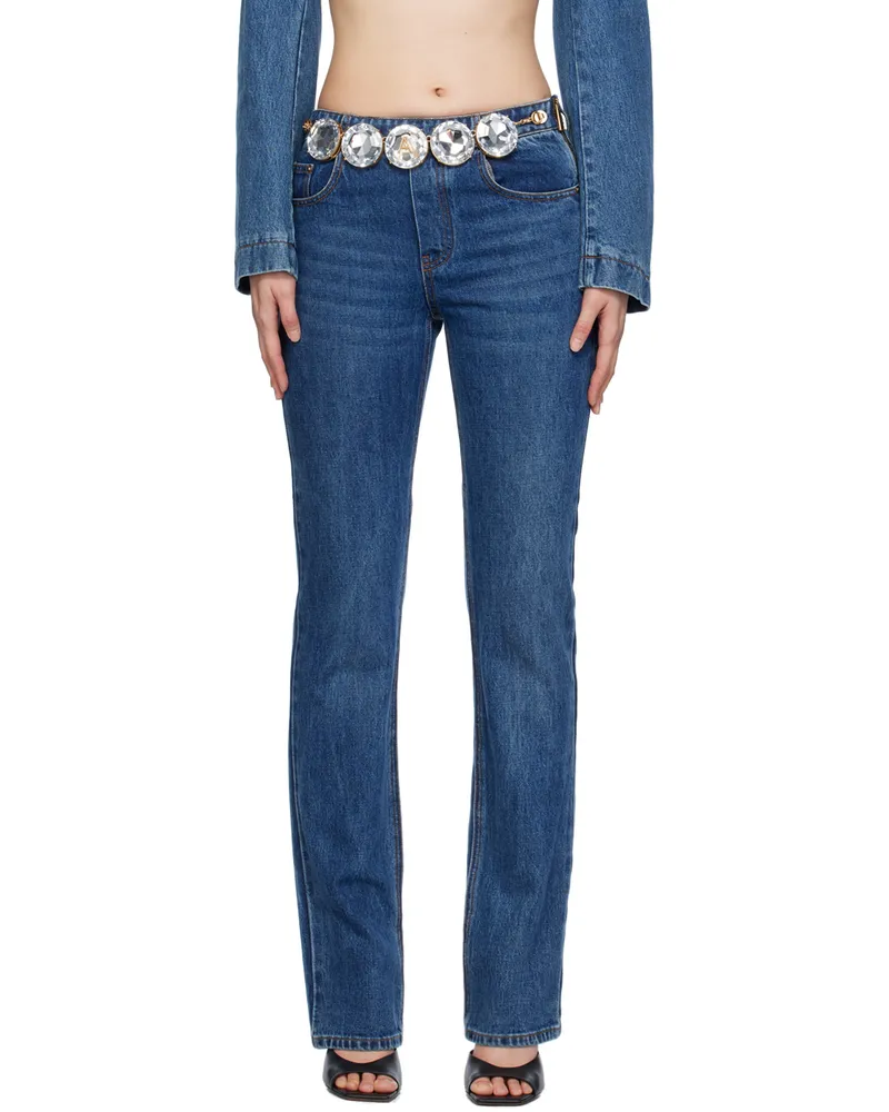 Area Blue Jumbo Crystal Jeans Medium